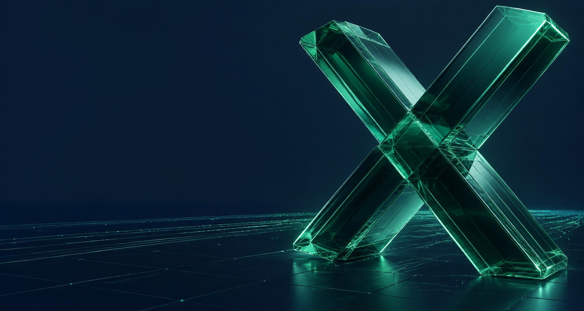 Escultura de cristal verde con forma de multiplicación, símbolo de la conexión y el crecimiento de BEWEPP